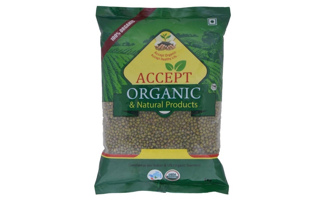 Accept Organic Moong Dal Green (Whole)    Pack  1 kilogram